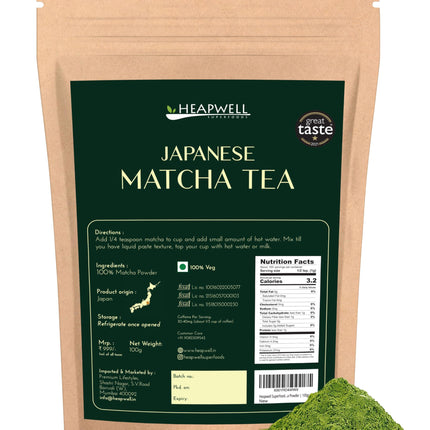 Heapwell Superfoods Japanese Premium Matcha Green Tea Powder | 100grams