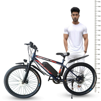 ImpulseGo X1 Mountain Electric Cycle with 7.8Ah Removable Battery, Dual Disc, Front Suspension, 36V 250W BLDC Motor, Quick Acceleration, 2 Years Battery Warranty 90% Assembled (Blue) 
