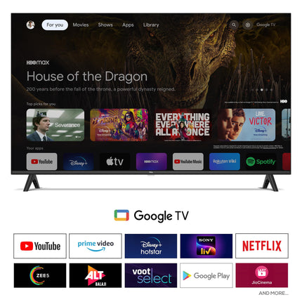 TCL 79.97 cm (32 inches) Metallic Bezel-Less S Series Full HD Smart LED Google TV 32S5500 (Black) 