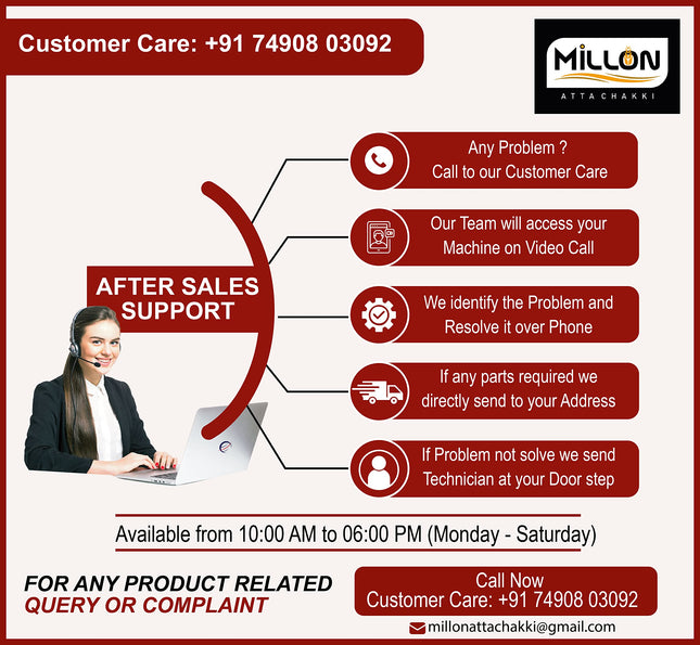 MILLON ATTA CHAKKI Stainless Steel, Sparkle Flour Mill Fully Automatic Domestic Ghar Ghanti for Grinding Grains, with Standard Accessories (0.75 Units/Hr) 