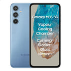 Samsung Galaxy M35 5G (Daybreak Blue,6GB RAM,128GB Storage)| Corning Gorilla Glass Victus+| AnTuTu Score 595K+ | Vapour Cooling Chamber | 6000mAh Battery | 120Hz Super AMOLED Display| Without Charger 