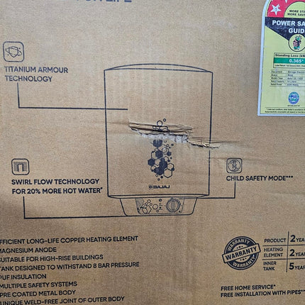 Bajaj Astor 10 Ltr Storage Water Heater | Water Heating With Swirl Flow Technology | Child Safety Mode | Inner Tank With 10 Years Warranty | Free Installation 【Grey & White】 