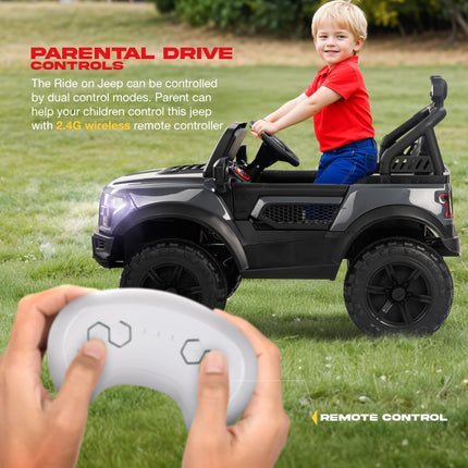 Baybee Bronco Rechargeable Battery Operated Jeep for Kids, Ride on Toy Kids Car with Light & Music | Electric Jeep Battery Car | Baby Big Car for Kids to Drive 3 to 8 Years Boys Girls (Grey) 