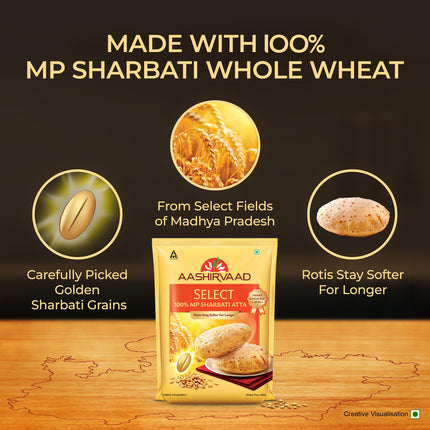Aashirvaad Select Premium Sharbati Atta for Vegetarian, 10kg 