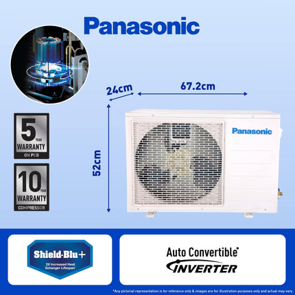 Panasonic 1 Ton 4 Star Wi-Fi Inverter Smart Split AC (Copper Condenser, 7 in 1 Convertible with True AI Mode, 4 Way Swing, PM 0.1 Air Purification Filter, CS/CU-NU12ZKY4W, 2024 Model, White) 