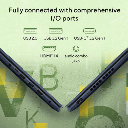 ASUS Vivobook 15, Smartchoice, AMD Ryzen 7 5825U, 16GB RAM, 512GB SSD, FHD 15.6", Windows 11, Office Home 2024, Quiet Blue, 1.7Kg, M1502YA-BQ703WS, AMD Radeon iGPU, M365 Basic (1Year)*, 42Whr Laptop 