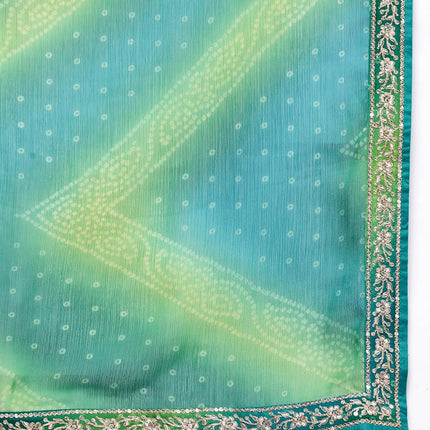 Libas Women's Poly Chiffon Kurta Sets (38126O_Turquoise Blue 