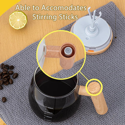 HomeEssentials Self Stirring Coffee Mug-Electric High Speed Mixing Cup, 400Ml Self Stirring Coffee Mug With Lid, High Borosilicate Glass Mug Home Office For Coffee, Milk, Protein 