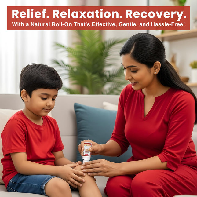 BabyOrgano New Launch Pain Relief Roll-On for Growing Pains & Muscle Aches Reduces Inflammation | Pediatrician & Dermatologically Tested | Fast-Absorbing | Non-Sticky | 3+ Months | 40ml