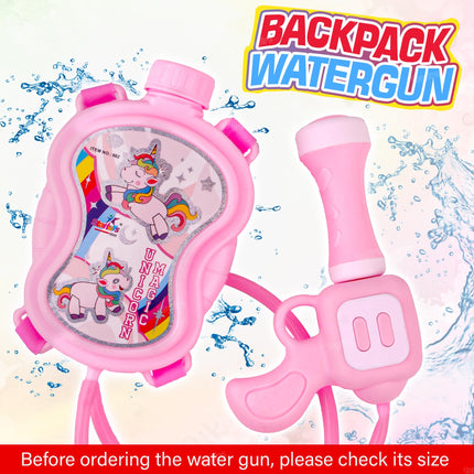 Zest 4 Toyz Holi Water Pichkari for Kids Unicorn Back Holding Tank Water Gun with 100 Water Balloons and Herbal Gulal for Holi Celebration 