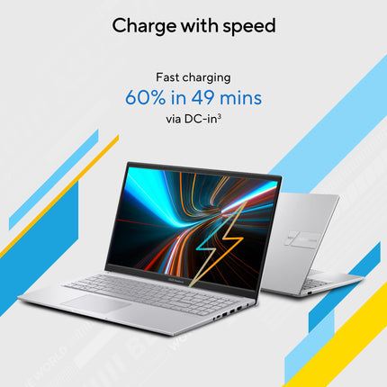 ASUS VivoBook 15 (2022), Intel®Core™ i3-1215U 12th Gen, 15.6" (39.62 cm) FHD, Thin and Light Laptop (8GB/512 SSD//Windows 11/Office 2021/Backlit KB/Cool Silver/1.7 kg), X1504ZA-NJ322WS 