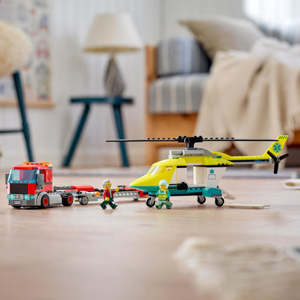 LEGO City Rescue Helicopter Transport 60343 Building Kit (215 Pcs),Multicolor 