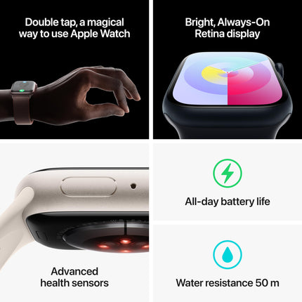 Apple Watch Series 9 [GPS 41mm] Smartwatch with (Product) RED Aluminum Case with (Product) RED Sport Band M/L. Fitness Tracker, Blood Oxygen & ECG Apps, Always-On Retina Display, Water Resistant 
