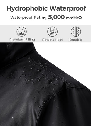 Wantdo Women's 3 In 1 Plus Size Coat Waterproof Snow Jacket Hooded Black 3X