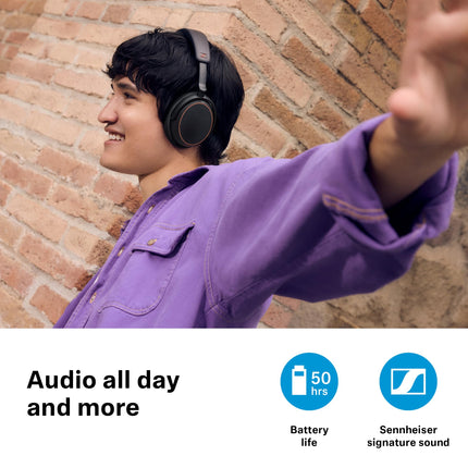 Sennheiser ACCENTUM Wireless Special Edition - Headphones with Hybrid ANC, 50 Hr Battery and Free BTD 600 Bluetooth Dongle Worth ₹5,990 Streaming and Crystal Clear Calls, Designed in Germany - Copper 