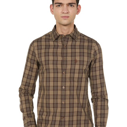 U.S.POLO ASSN. Men's Regular Fit Shirt (USSHTO3464_Lt. Brown 