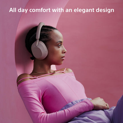 Sony New WH-1000XM5 Best Active Noise Cancelling Wireless Bluetooth Over Ear Headphones with Mic for Clear Calling,Battery Life 30 Hours-Smoky Pink 