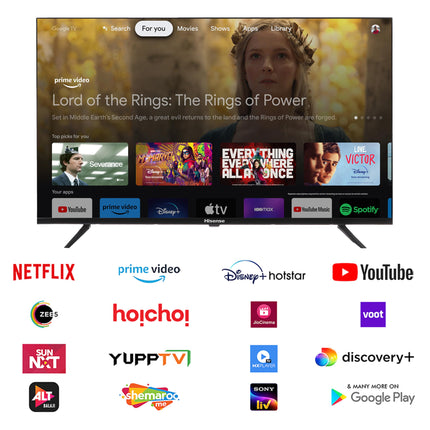 Hisense 108 cm (43 inches) E43N Series Full HD Smart Google LED TV 43E43N (Black) 