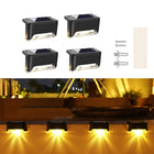 BRITSPEAR plastic Waterproof LED Solar Powered Deck Stair Outdoor Light for Railing, Wall Garden,Pathway, Backyard, Patio, and Balcony Decoration (4) 