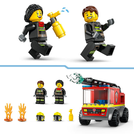 LEGO City Fire Ladder Truck, Firefighter Toy Vehicle Gift for Kids 60463 Building Blocks Toys for 4+ Gift for Boys and Girls 