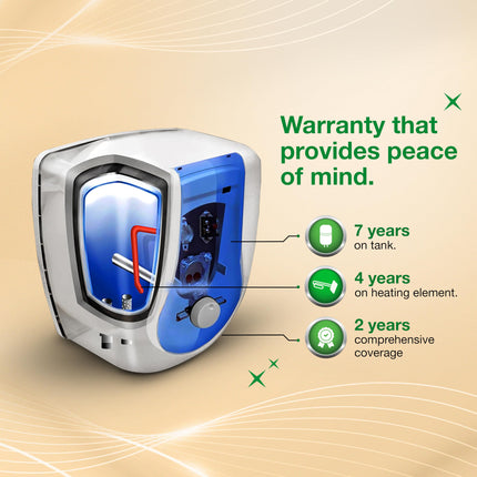 AO Smith Geyser 15 Ltr With 5 Star BEE Rating, Vertical Water Heater | Geyser 15+ Litre For High Rise Building | 7 Year Tank Warranty, 2 Year Comprehensive Warranty | SDS-GREEN-015 