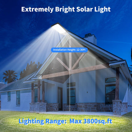 9000W Solar Street Lights Outdoor Waterproof, Commercial Grade 480000 Lumens Dusk to Dawn Solar Flood Light Motion Sensor, LED Solar Lights Outdoor with Remote Control for Parking Lot, Backyard 