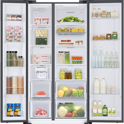 Samsung 653L Convertible 5 In 1 Digital Inverter Side by Side Refrigerator Appliance, (RS76CB811333HL, Glam Deep Charcoal) 