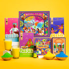 Phool Rang Utsav Natural Gulaal Collection - 3 Vibrant Colors of Skin-Safe Gulaal (100 gm Each) with Kesar Badam Thandai Powder, Kimirica Shower Gel & Holi Greeting Card 