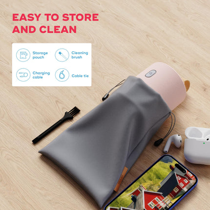 NUUK RIZZ Rechargeable Lint Remover for Clothes with FREE Storage Pouch | 2 Speed Modes For All Fabrics | 60 Min Runtime with Type-C Charging | Fabric Shaver for Woolen Sweaters, Shawls, Coats, Shirts 