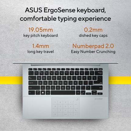 ASUS Vivobook Go 14 (2023), AMD Ryzen 3 7320U, Thin & Light Laptop, 14-inch (35.56 cm) FHD, (8GB RAM /512GB SSD/Windows 11/Office 2021/Alexa Built-in/Grey Green/1.38 kg), E1404FA-NK323WS 