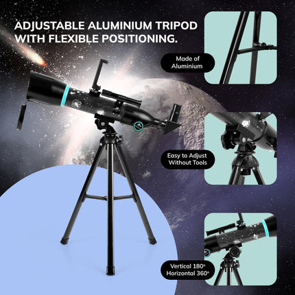 Audavibe Educational 40050 Astronomical Telescope with APP | 1000+ Facts on Solar System, Spacesuits, Launchers, Celestial Bodies, etc | AstroReels, Skymap & AR Based Fun Learning 