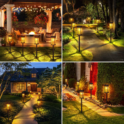 8 Pack Solar Pathway Lights Outdoor Waterproof, KOOPER Unique Outdoor Solar Lights, Bright Solar Garden Lights Outdoor, Auto On/Off Solar Lights Outdoor for Patio Yard Lawn Walkway Garden Decor 