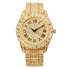 Charles Raymond Stainless Steel Mens Big Rocks Bezel With Color Roman Numerals Big Face Rollie Luxury Look Analog Watch - St10327 Rn Single (Gold Black R#), Band Color:Multicolor 