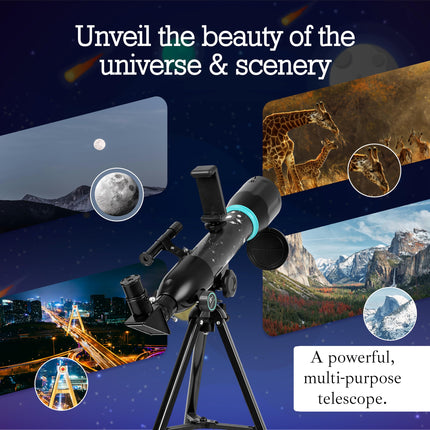 Audavibe Educational 40050 Astronomical Telescope with APP | 1000+ Facts on Solar System, Spacesuits, Launchers, Celestial Bodies, etc | AstroReels, Skymap & AR Based Fun Learning 