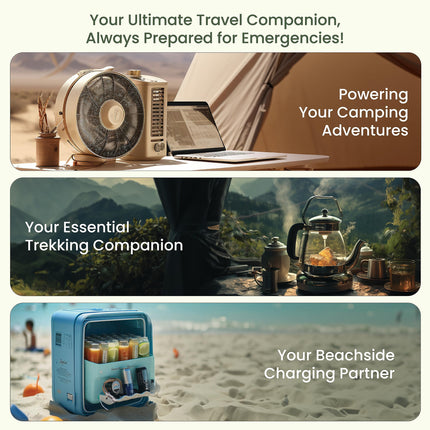 Ambrane 200W Portable Power Station Generator, 222Wh Battery, Perfect for Camping, Road Trips, Emergency Power, and More with Power Socket, 2 USB A, 1 DC, and 1 AC Port with LED light (Powerhub 200, 60000mah Power Bank) 