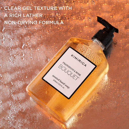 Kimirica Bouquet Luxury Hand Wash | Frangipani and Rose | Skincare Moisturizing | Antibacterial Formula | 100% Vegan & Paraben Free | 270 ml 