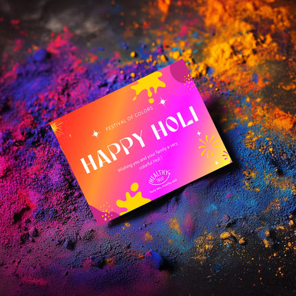 Healthy Treat Grand Holi Gift Hamper | Holi Gift with Roasted Dry Fruits, Healthy Snacks, Thandai Mix, Herbal Gulal & Holi Card | Holi Gifts | Holi Thandai & Herbal Gulal Gift Box | Holi Gifts For Family and Friends | Wholesome Corporate Gifting 