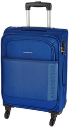 Aristocrat Baleno 58 Cms Polyester Soft Sided Cabin Sise 4 Spinner Wheels Trolley Bag - Blue 