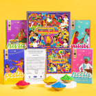 Phool Holi Gulal Colour -Pack of 4 Organic Holi Colours - 4X 100 (400) GMS Gulal Colours of Pink, Blue,Green, Yellow Certified Skin Safe Gulaal 