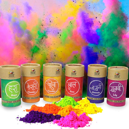 Zest 4 Toyz Non-Toxic Perfumed Herbal Gulal for Holi Celebration, Skin Friendly, Natural Fragrance Handmade Holi Gulal (80 Grm, Assorted Colour) - Pack of 3 