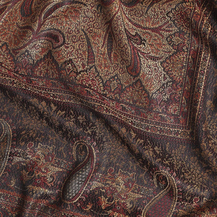 Pashtush Mens Jamawar Shawl, Faux Pashmina, Black