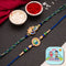 CraftVatika Peacock Rakhi for Brother Mor Pankh Rakhi for Bhaiya Set of 2 for Bhai Boy Kids Combo for Rakshabandhan, with Fridge Magnet for Door Decor 