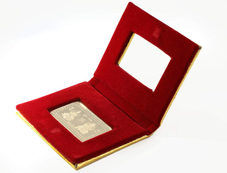999 Fine silver 10 grams Laxmi Ganesh Rectangular Silver coin/bar in a gift pack with certificate of Purity. (10 Grams 1 Piece) 