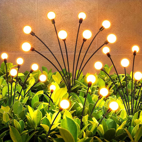 AAOVEFOX 8 LED Solar Garden Light Sway by Wind Waterproof Outdoor Decoration Night Light Yard Patio Pathway Garden/Balcony/Terrace Plant Decoration(Warm White) (1) 