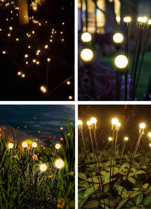 AAOVEFOX 8 LED Solar Garden Light Sway by Wind Waterproof Outdoor Decoration Night Light Yard Patio Pathway Garden/Balcony/Terrace Plant Decoration(Warm White) (1) 