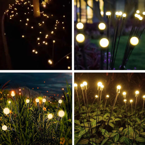 AAOVEFOX 8 LED Solar Garden Light Sway by Wind Waterproof Outdoor Decoration Night Light Yard Patio Pathway Garden/Balcony/Terrace Plant Decoration(Warm White) (1) 