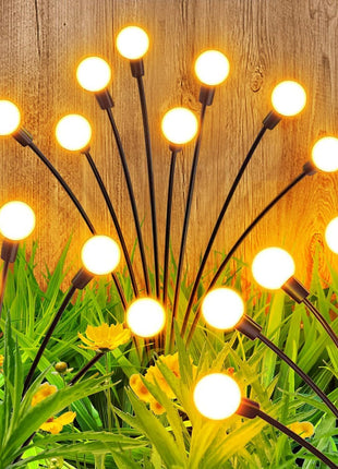 AAOVEFOX 8 LED Solar Garden Light Sway by Wind Waterproof Outdoor Decoration Night Light Yard Patio Pathway Garden/Balcony/Terrace Plant Decoration(Warm White) (1) 