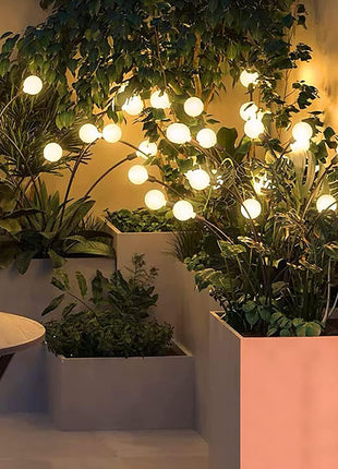 AAOVEFOX 8 LED Solar Garden Light Sway by Wind Waterproof Outdoor Decoration Night Light Yard Patio Pathway Garden/Balcony/Terrace Plant Decoration(Warm White) (1) 