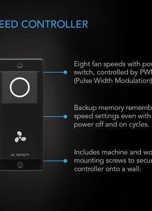 AC Infinity RACK ROOF FAN KIT, Quiet Dual-Fans with Speed Controller, for cooling AV, Home Theater, Network 19‚ Racks 