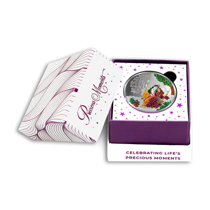 ACPL Precious Moments BIS Hallmarked Silver Coin Radha Krishna on the swing Multi-Color 10 gm 999 Pure 